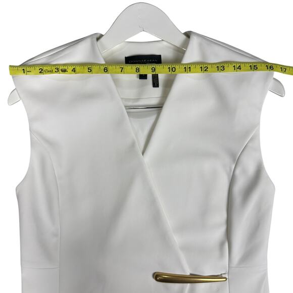 DONNA KARAN New York Women's V-Neck Gold Hardware-Trim Vest - Picture 11 of 11